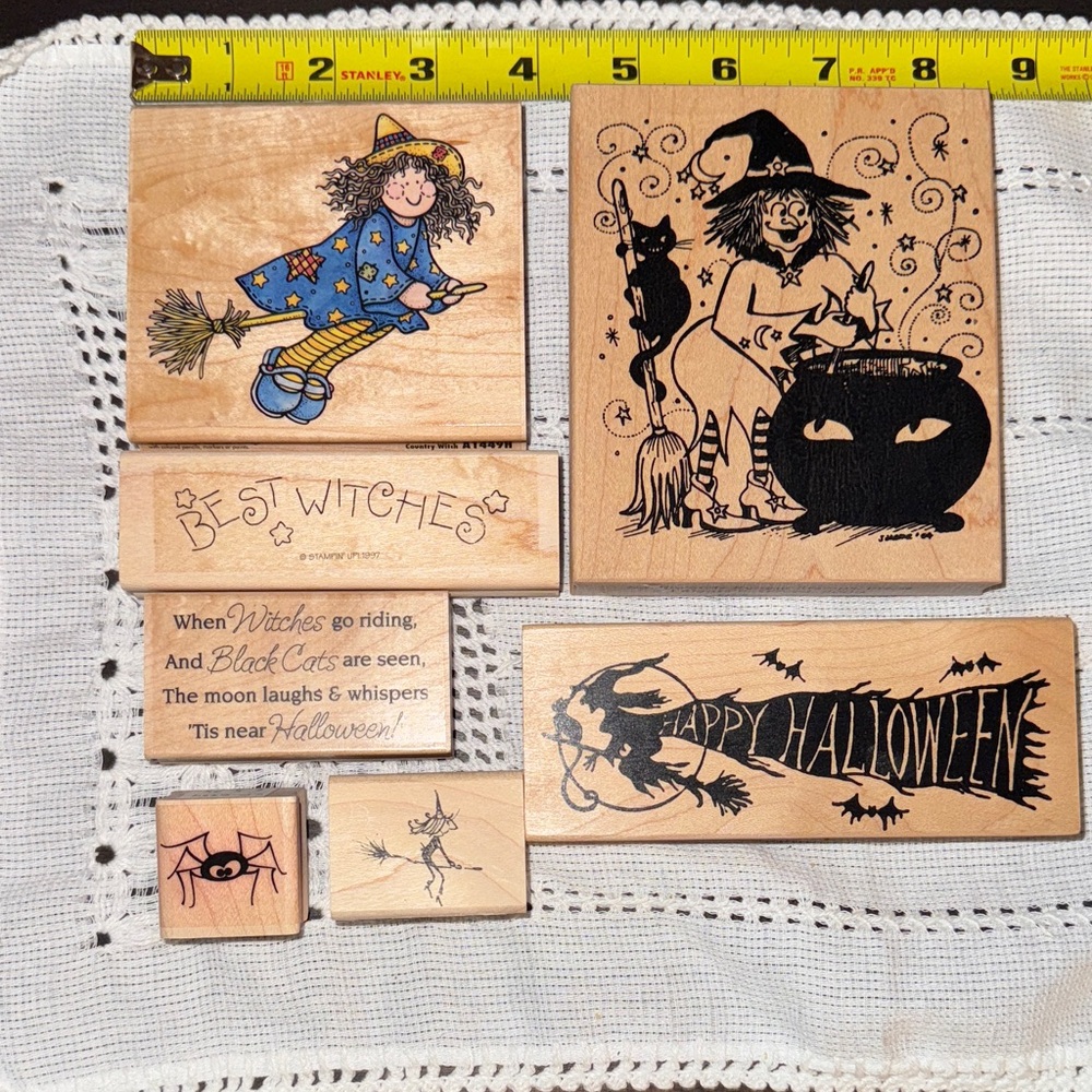 Halloween Witch Rubber Stamps Set